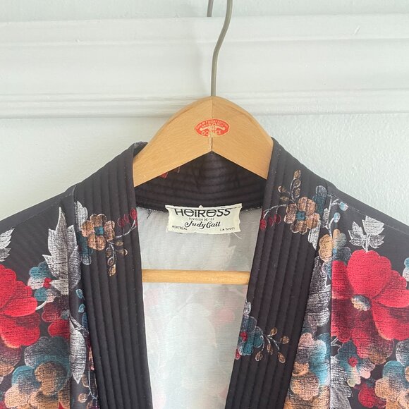 Vintage JUDY GAIL Montréal 70's Floral Robe - Size M/L - Picture 6 of 14